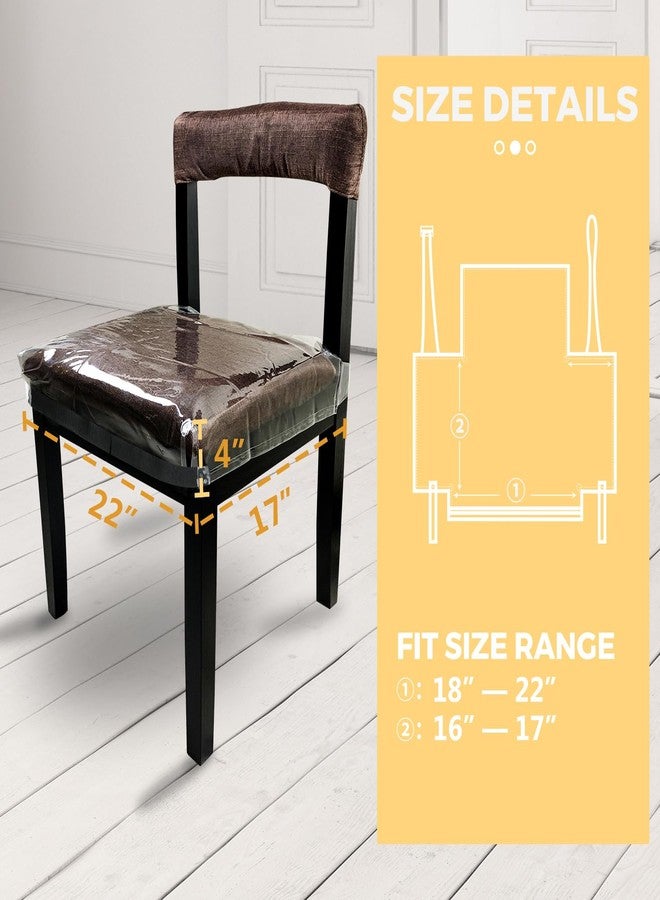 RoleDes 4 Pack Large Plastic Chair Covers for Dining Room, Clear Chair Seat Protectors with Adjustable Belt Strap Fits 18” - 22” Seats, Waterproof & Scratch Resistant Heavy Duty PVC Dining Chair Covers - Image 2